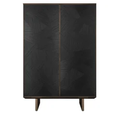 Solferino Canaletto walnut burnished anthracite black inlay door sideboard