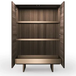 Solferino Canaletto walnut burnished anthracite black inlay door sideboard