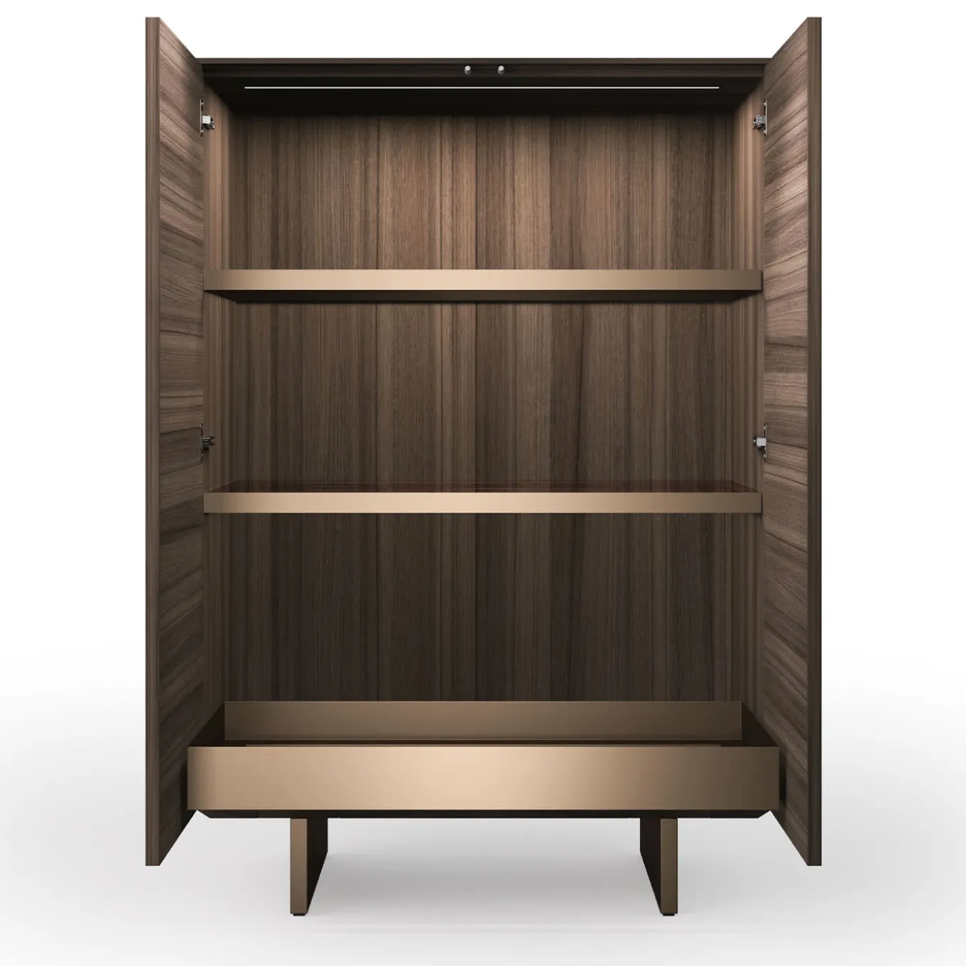 Solferino Canaletto walnut burnished anthracite black inlay door sideboard