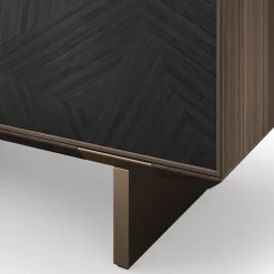 Solferino Canaletto walnut burnished anthracite black inlay door sideboard