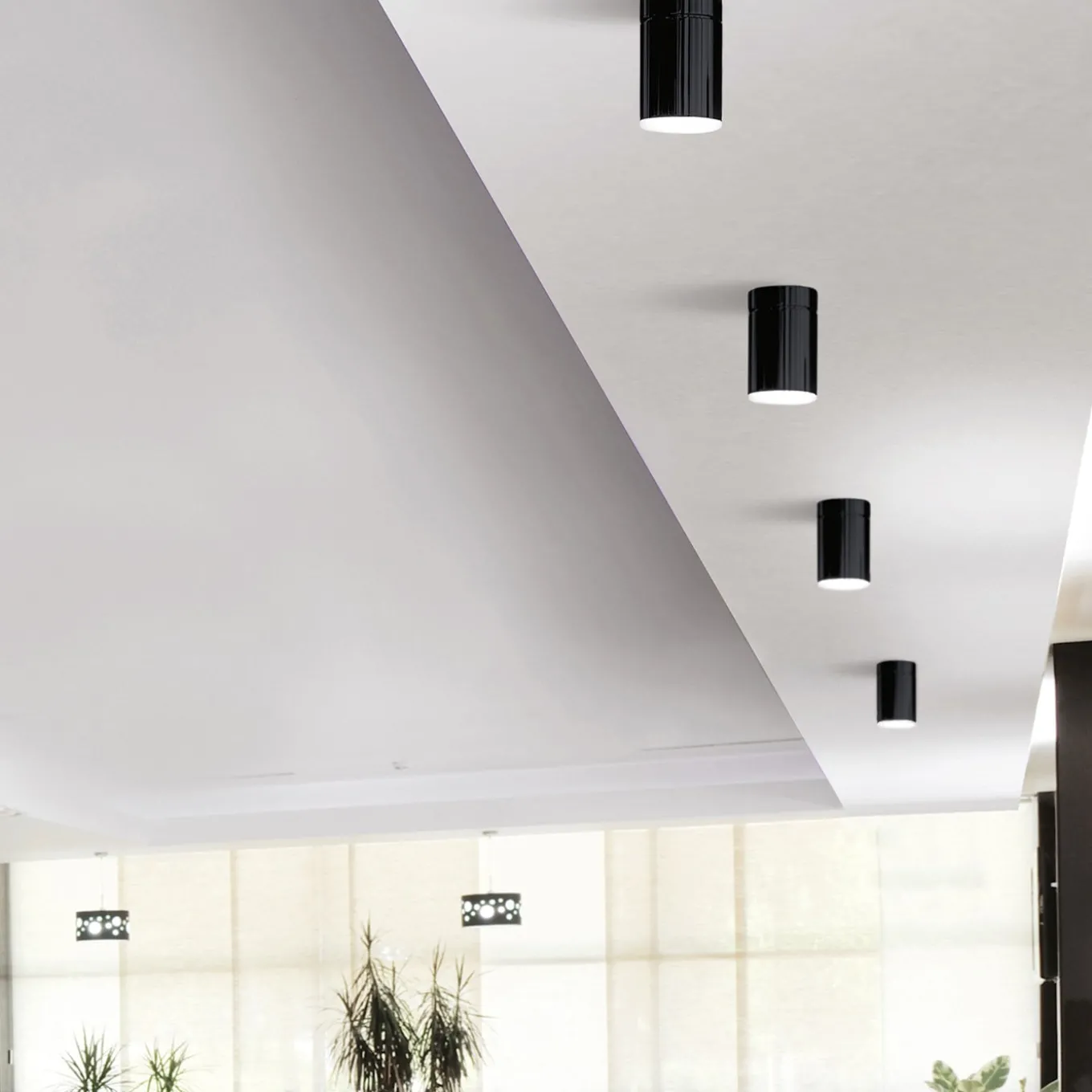 Solitario Small Matte Black Ceiling Lamp