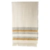 Solitudine Fringed Striped Neutral-Toned Blanket