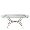 Solivo Glass & Wrought Iron Oval Table