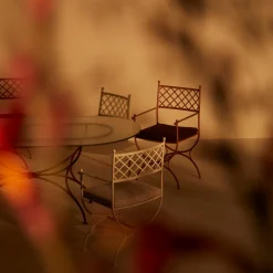 Solivo Glass & Wrought Iron Oval Table