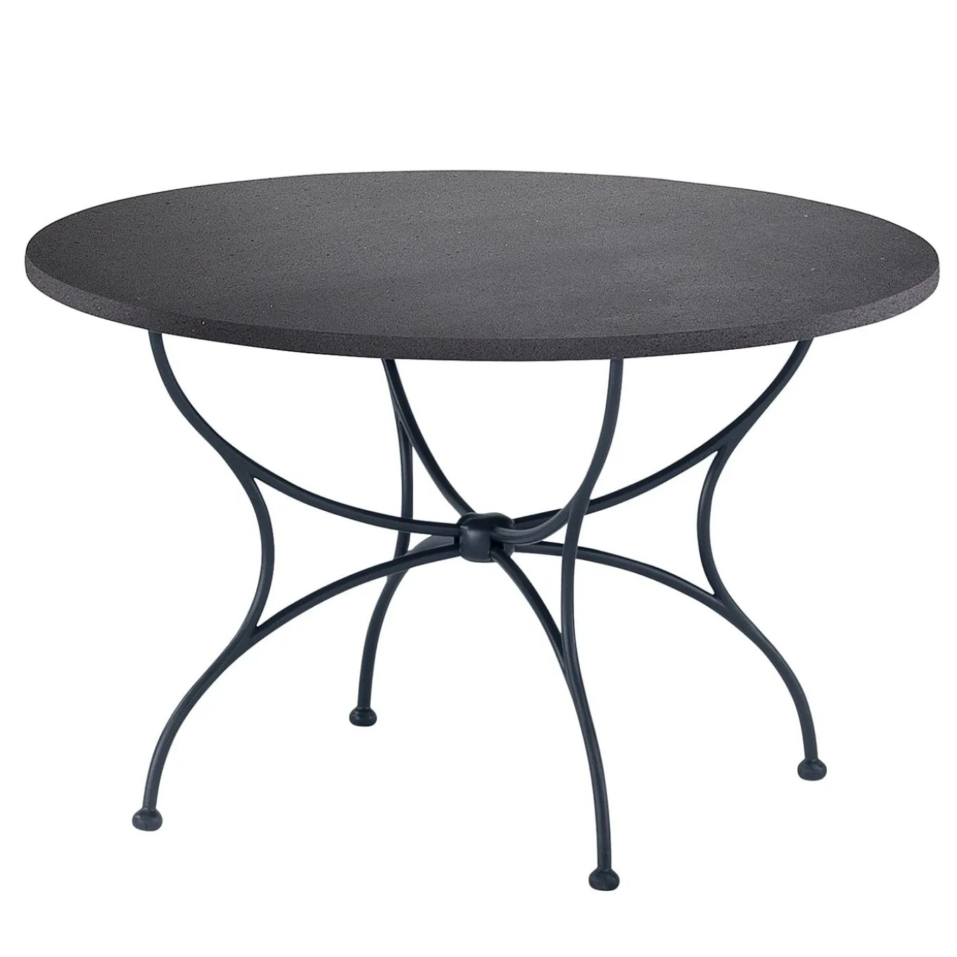 Solivo Lava Stone & Wrought Iron Round Table