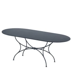 Solivo Oval Wrought Iron Gray Table