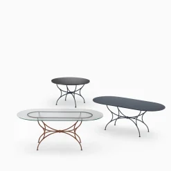 Solivo Oval Wrought Iron Gray Table