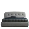 Sophie King-Size Gray Buttoned Headboard Bed