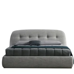 Sophie King-Size Gray Buttoned Headboard Bed
