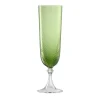 Soraya Green Twisted Glass Flute