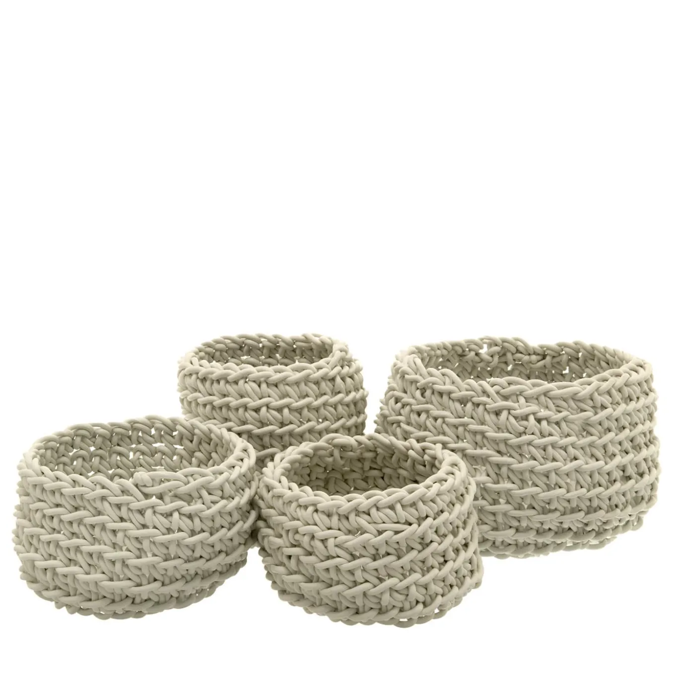 Sottile Set of 4 White Baskets by Rosanna Contadini
