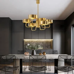 Sound Galvanized Brushed Metal 6-Light Chandelier