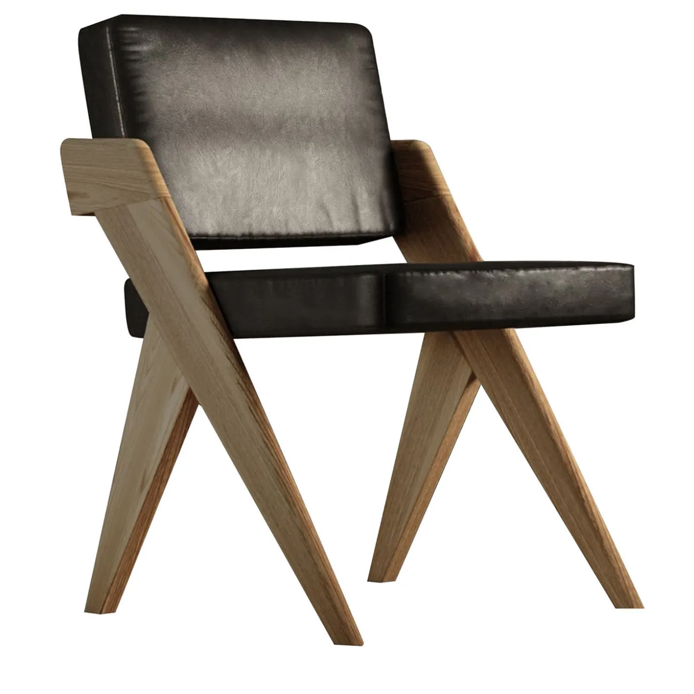 Souvenir Armless chair Black Leather