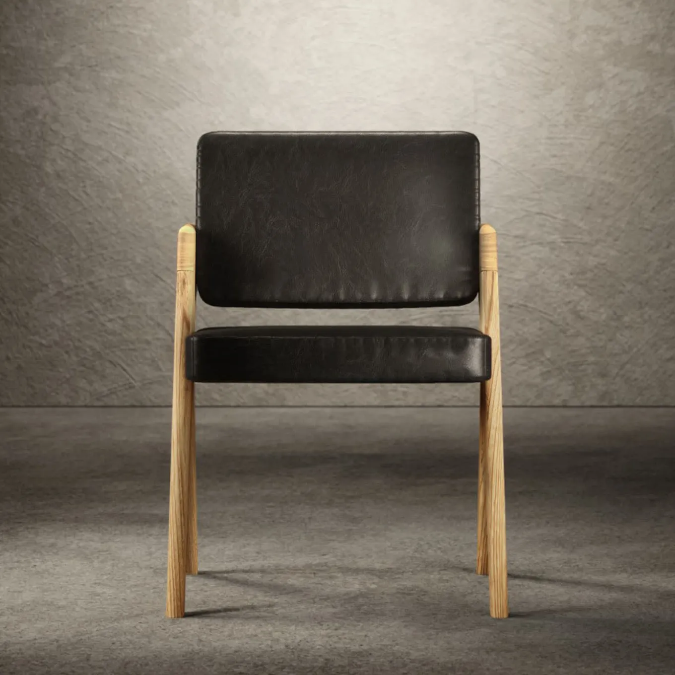 Souvenir Armless chair Black Leather