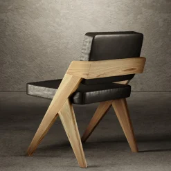 Souvenir Armless chair Black Leather