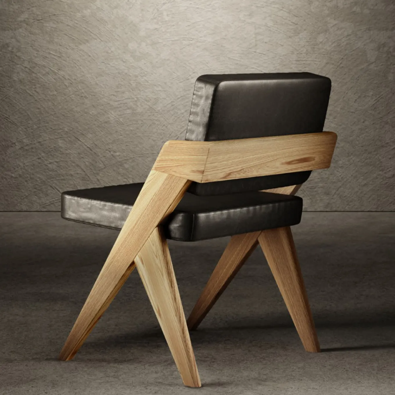 Souvenir Armless chair Black Leather