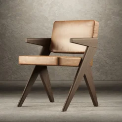 Souvenir Brown Leather Chair