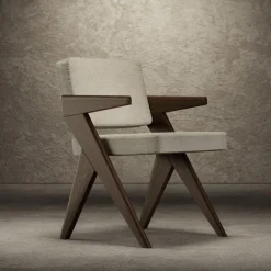 Souvenir White Chevron Chair