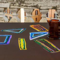 Space Shapes Brown Tablecloth