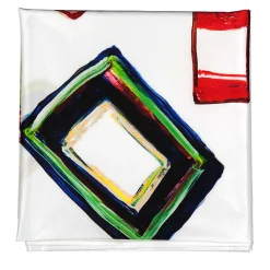 Space Shapes White Tablecloth