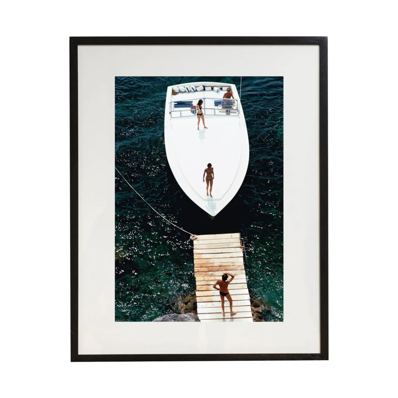 Speedboat Landing Framed Print by Slim Aarons