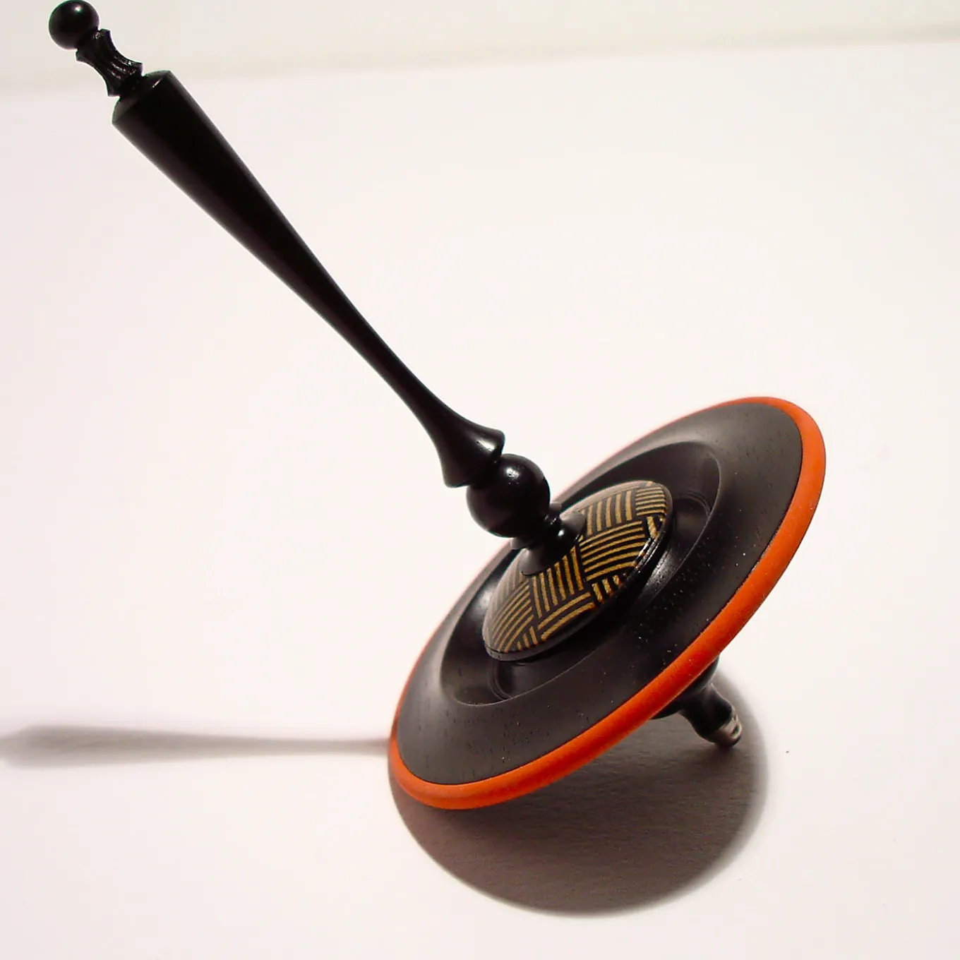 Spinning Top in Ebony with Maple and Erable Inlays
