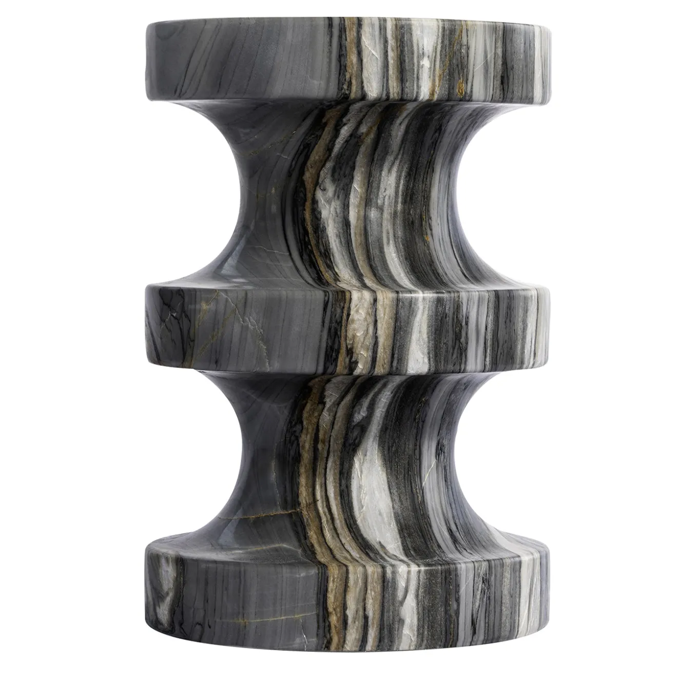 Spira Calacatta Midnight Marble Stool