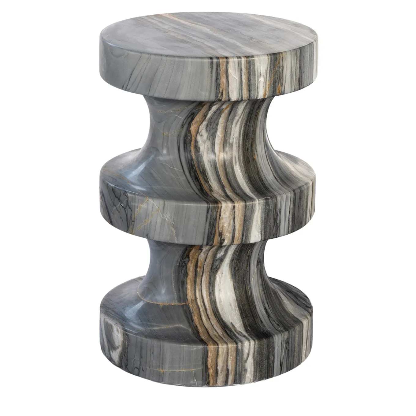 Spira Calacatta Midnight Marble Stool