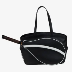 Sport Black & White Bag with Tennis-Racket-Shaped Pocket
