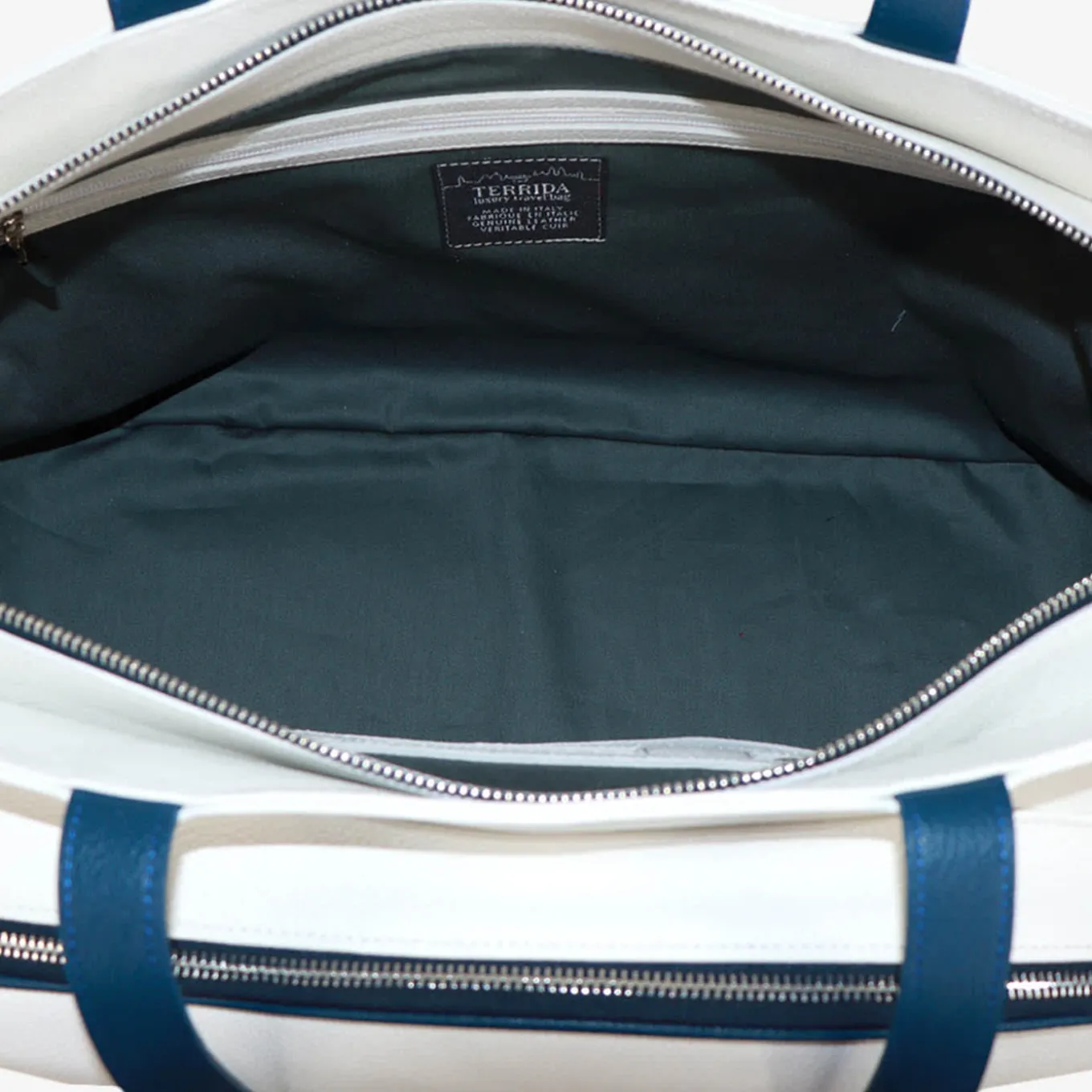 Sport White/Red/Blue Bag with Tennis-Racket-Shaped Pocket