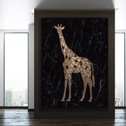 Spotted Savannah Black Marquinia Marble & Leather Panel