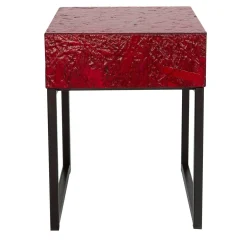 Spring Bedside Table With Drawer Red by Fabrizio Contaldo