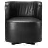 Spritz Swivel Black Leather Armchair by Lorenza Bozzoli
