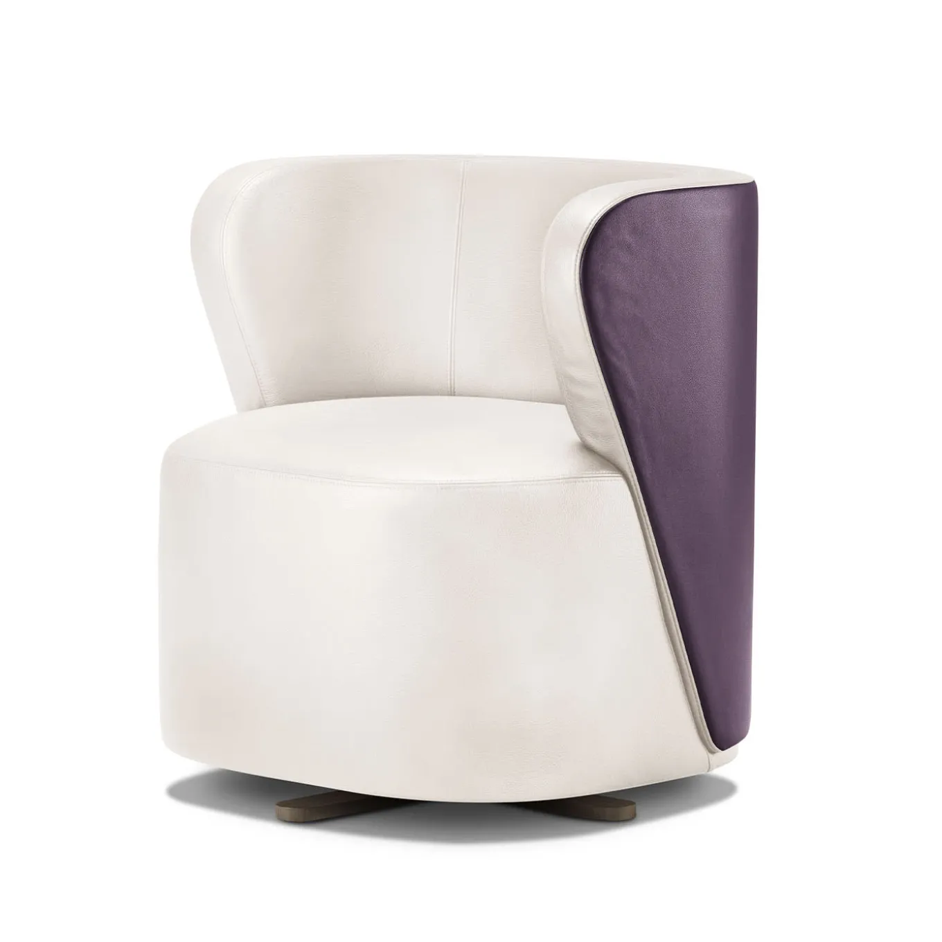 Spritz White Leather Lounge Chair by Lorenza Bozzoli