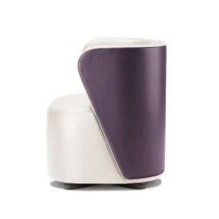 Spritz White Leather Lounge Chair by Lorenza Bozzoli