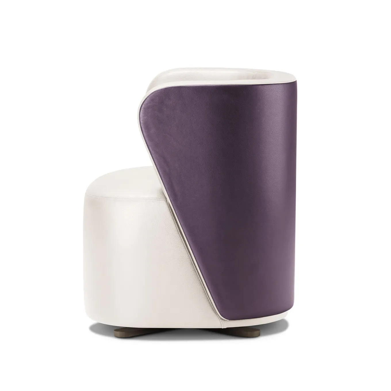 Spritz White Leather Lounge Chair by Lorenza Bozzoli