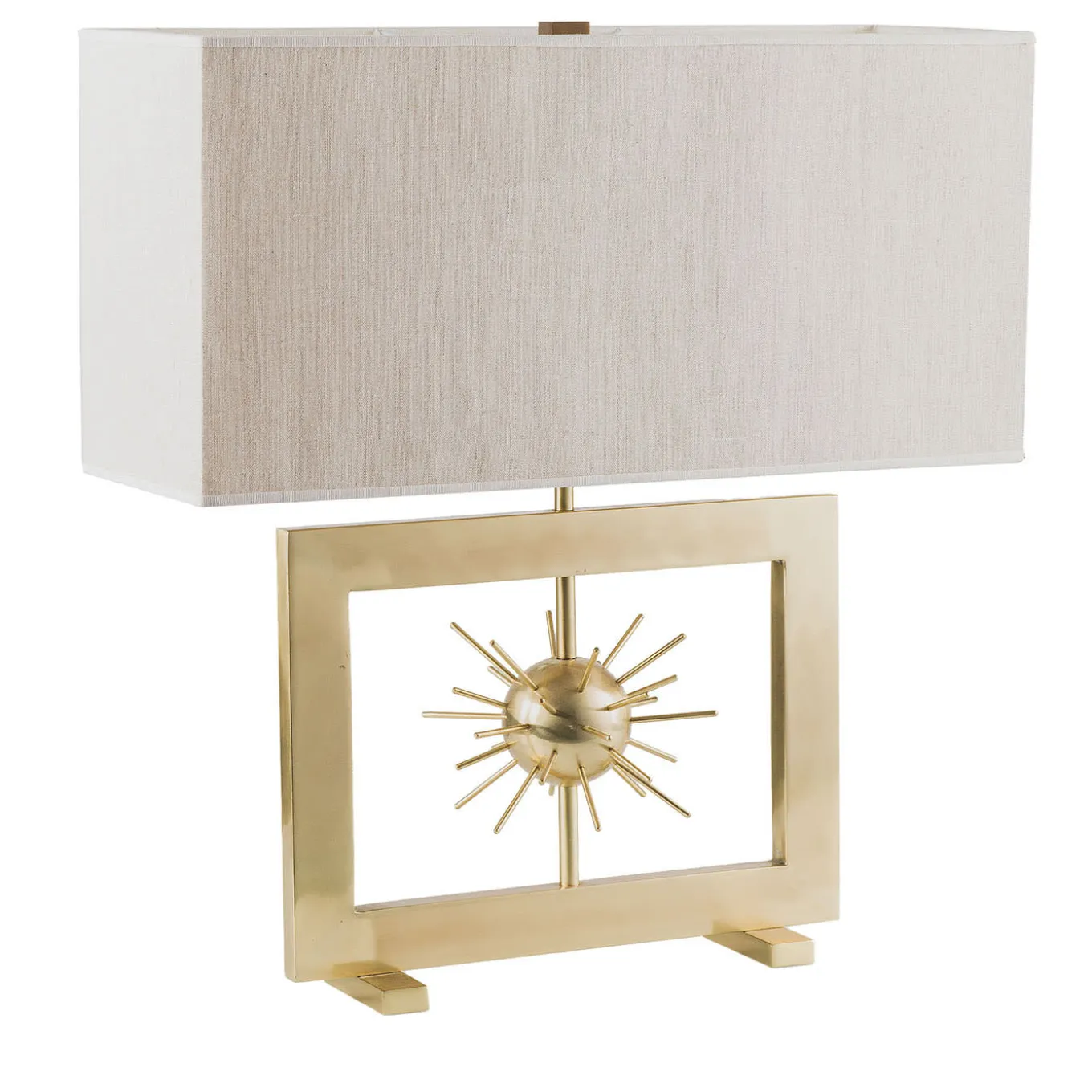 Sputnik Linen And Brass Table Lamp