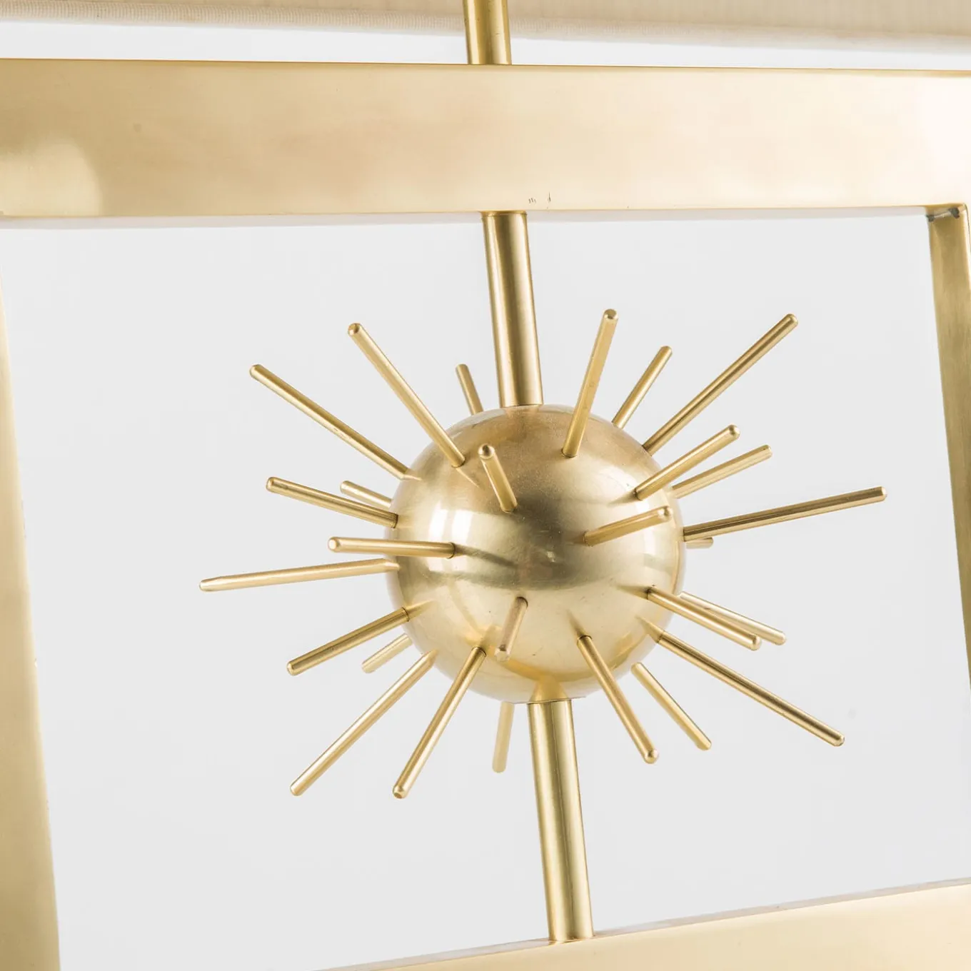 Sputnik Linen And Brass Table Lamp