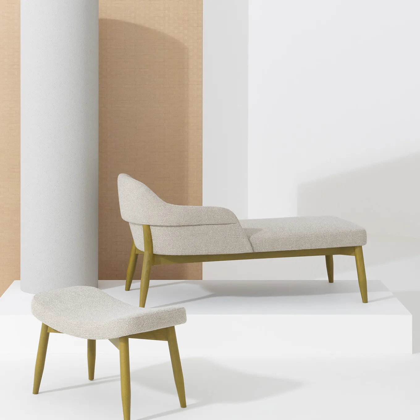 Spy 664 Beige Chaise Longue by Emilio Nanni