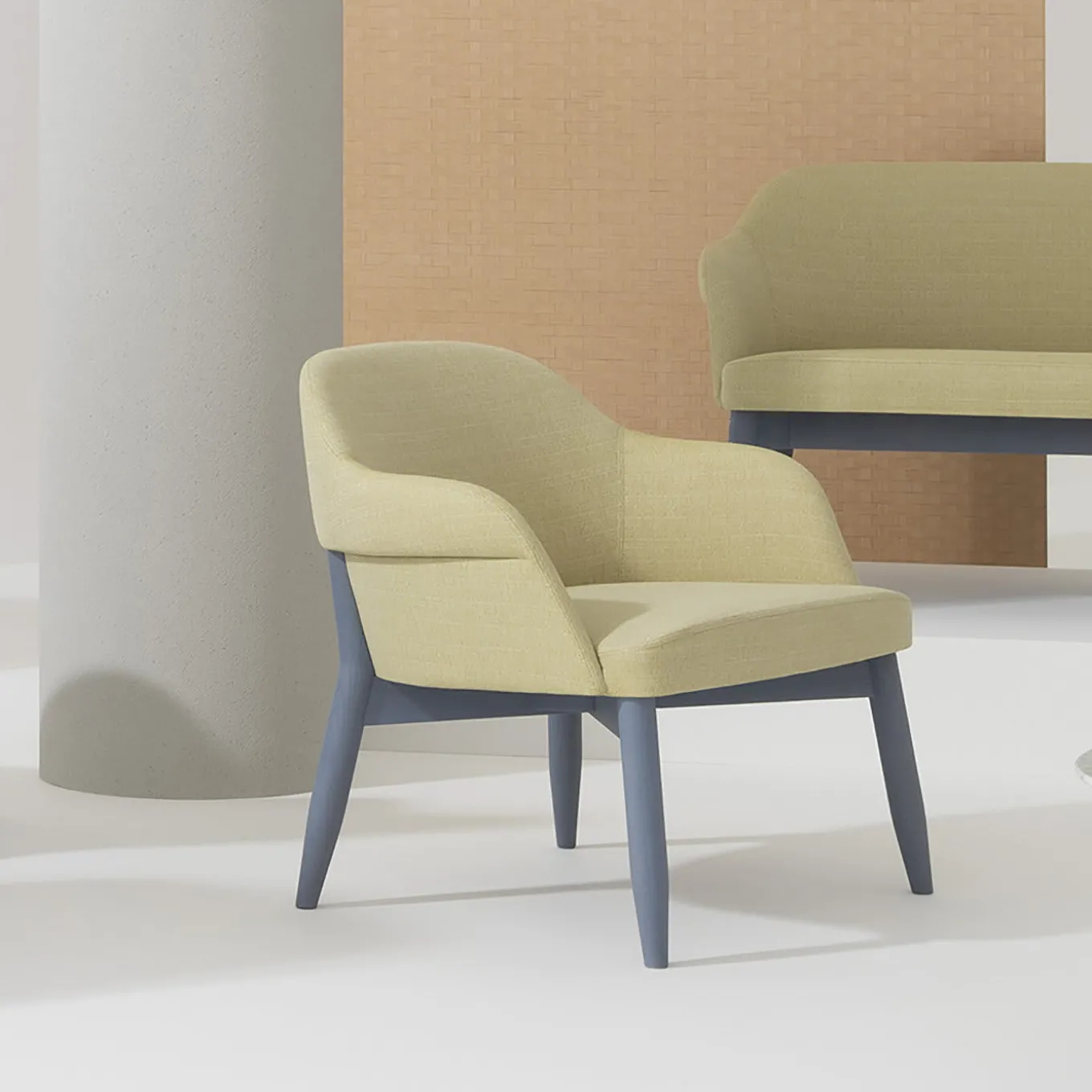 Spy 651 Yellow and Blue Armchair by Emilio Nanni