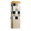 Square A Yellow And White Marble Vase With Lid By Luciano Setten