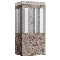 Square B Brown Marble Vase With Lid By Luciano Setten