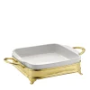 Square Baking Dish with Two-Handle Golden Holder