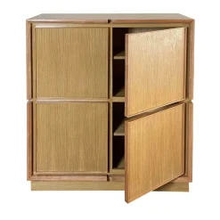Square 4-Door Oak Cupboard by Mascia Meccani