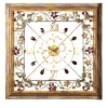 Square Floral Polychrome Wall Clock