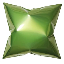 Square Green Pillow-Shaped Wall Sculpture