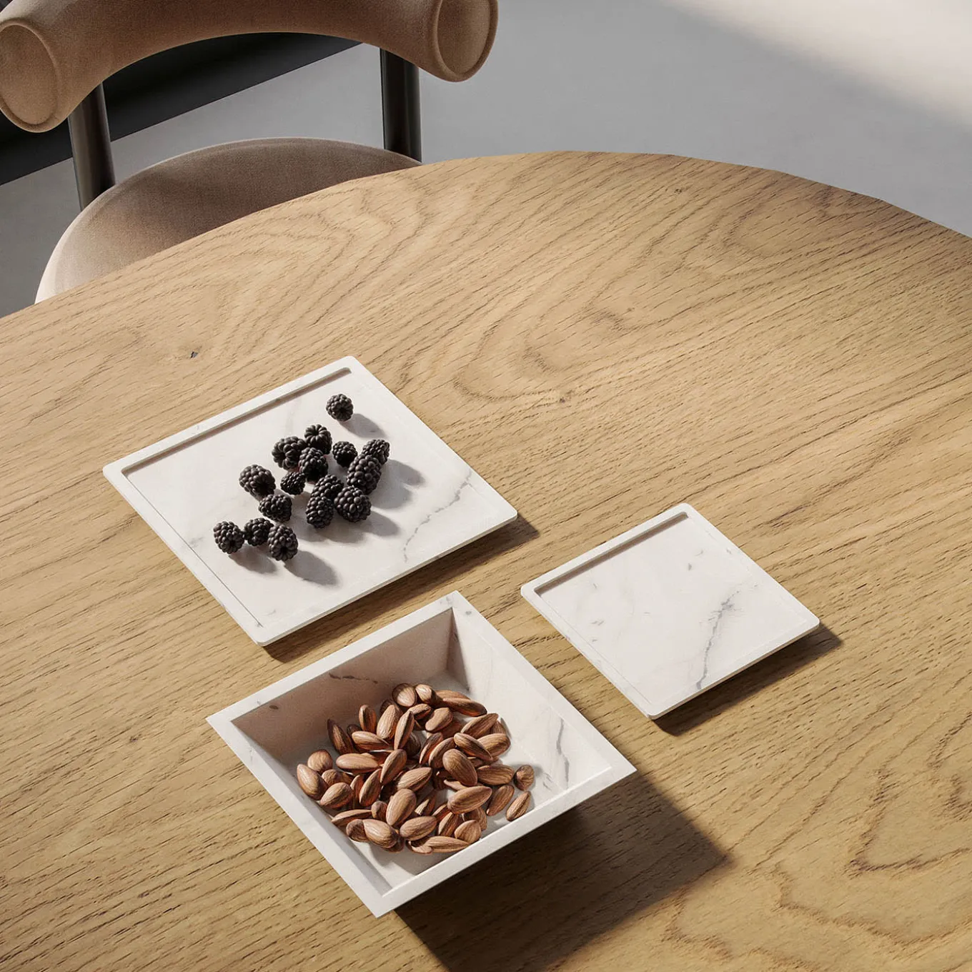 Square White Carrara Soup Plate by Studioformart