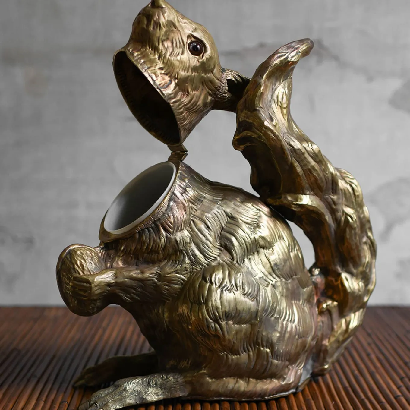 Squirrel Bronze Bottle Holder