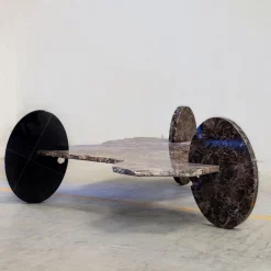 SST011 Toffee Brown & Sahara Noir Marble Sculptural Coffee Table