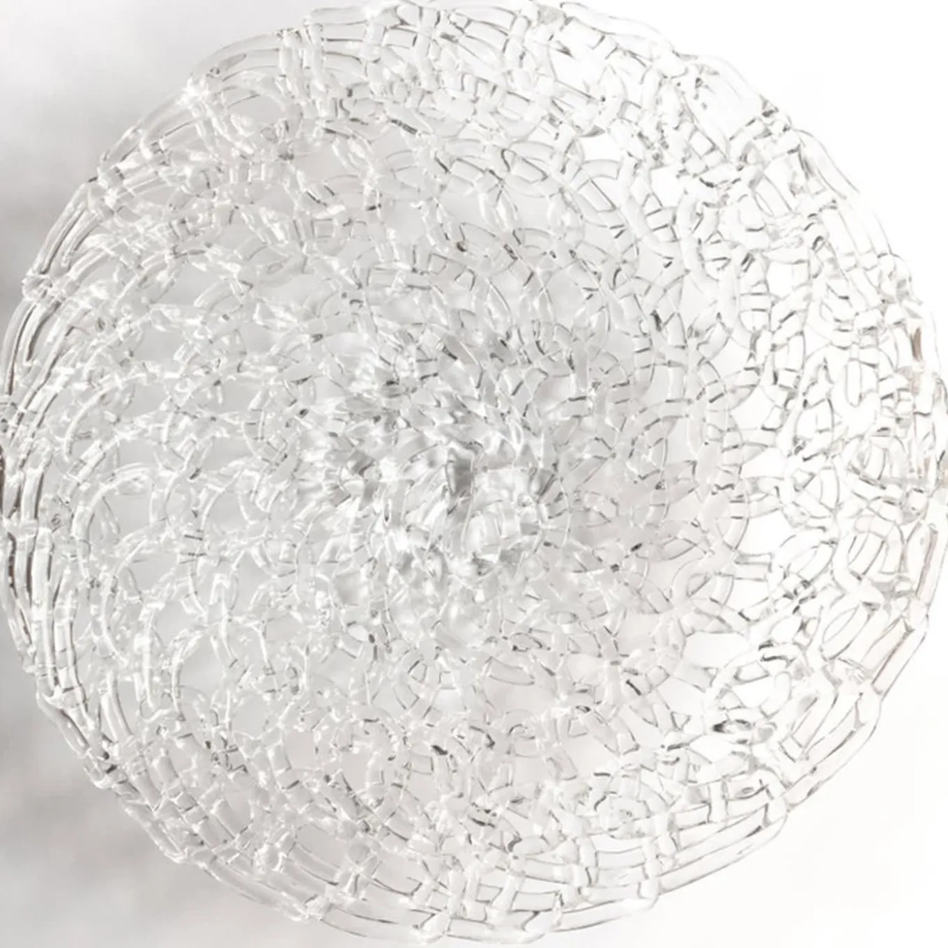 21st Century Large Glass Lace Fruit Bowl